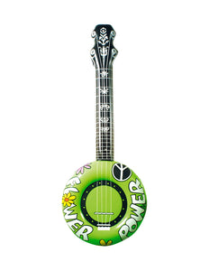 Widmann SRL Opblaasbare banjo Hippie Flower power groen