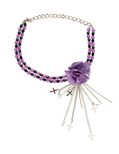 Widmann SRL Paarse gothic ketting met roos