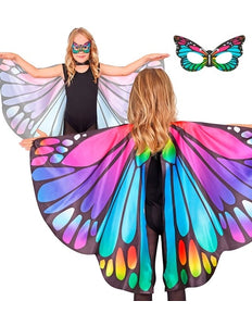 Widmann SRL Paars/roze vlindervleugels en oogmasker kostuum Olivia