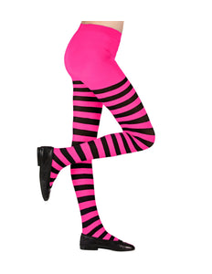 Widmann SRL Panty roze zwart gestreept kind