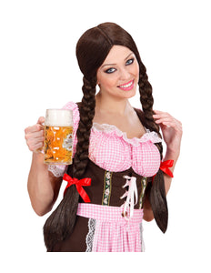 Widmann SRL pruik lange vlechten bruin