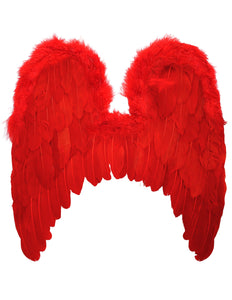 Widmann SRL Rode vleugels met marabou en glitters