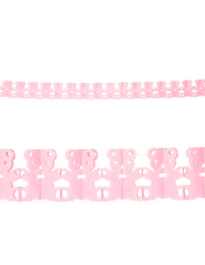 Widmann SRL Roze Teddy beertjes slinger voor geboorte