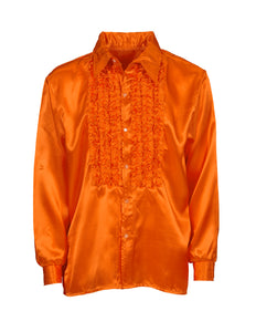 Widmann SRL Ruche blouse satijn oranje