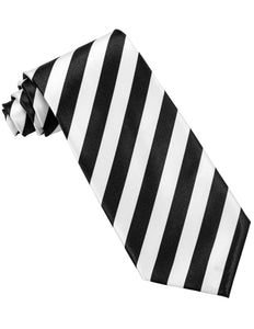 Widmann SRL Satijn witte stropdas met zwarte strepen