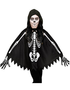 Widmann SRL Skelet poncho halloween kinderen