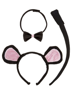 Widmann SRL Verkleedset muis met oren staart en strik