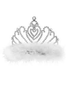 Widmann SRL Witte prinsessenkroon met marabou