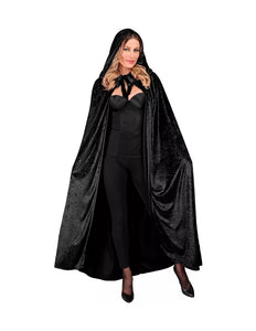 Widmann SRL Zwart fluwelen cape met kap 140cm Olivia