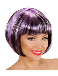 Widmann SRL Zwart paarse boblijn pruiken