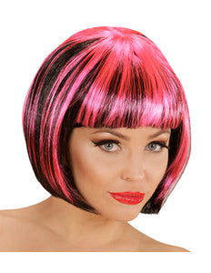 Widmann SRL Zwart roze boblijn pruiken