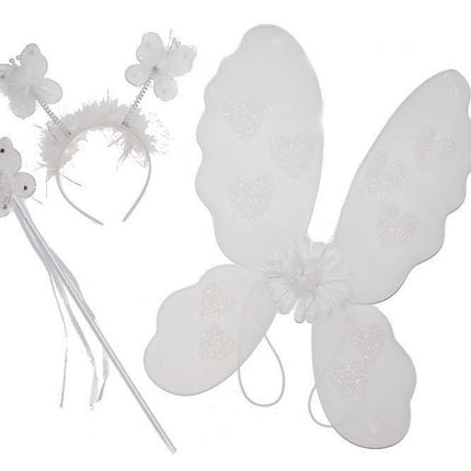 Witte vlinder verkleed set Minnie 3-delig
