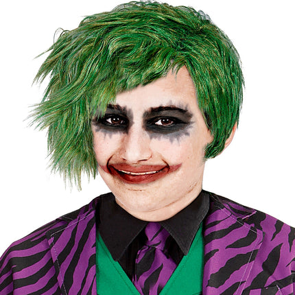 Joker pruik groen kind
