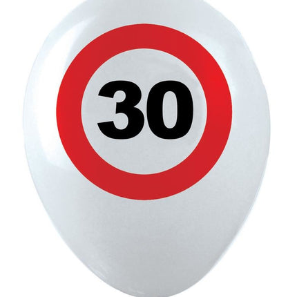 Ballonnen opdruk verkeersbord 30 jaar