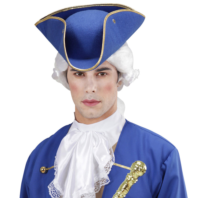 Venetiaanse driesteek hoed blauw