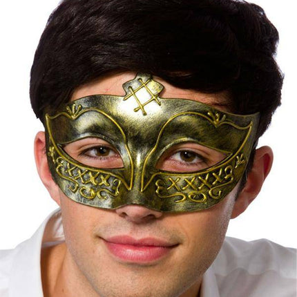 Gladiator oogmasker in antiek goud