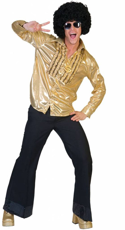 Gouden party shirts met glitter