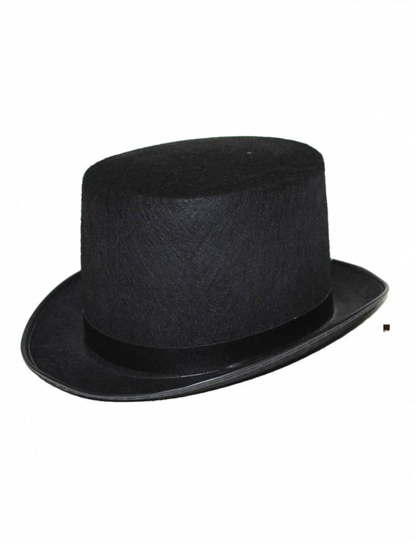 Zwarte hoge hoed met lint