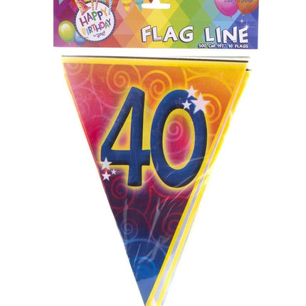 Gekleurde vlaggenlijn 40 jaar 5mtr.
