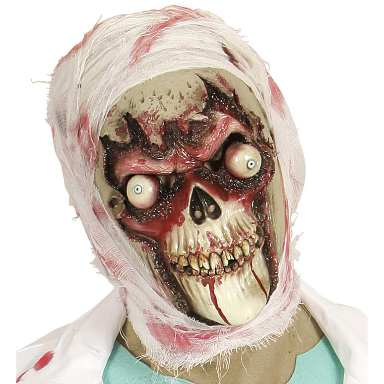 Zombie schedel masker voor Halloween