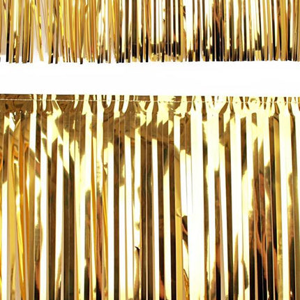 Slierten folie guirlande goud 6 meter x 30 cm