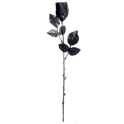 Zwarte roos plastic nep