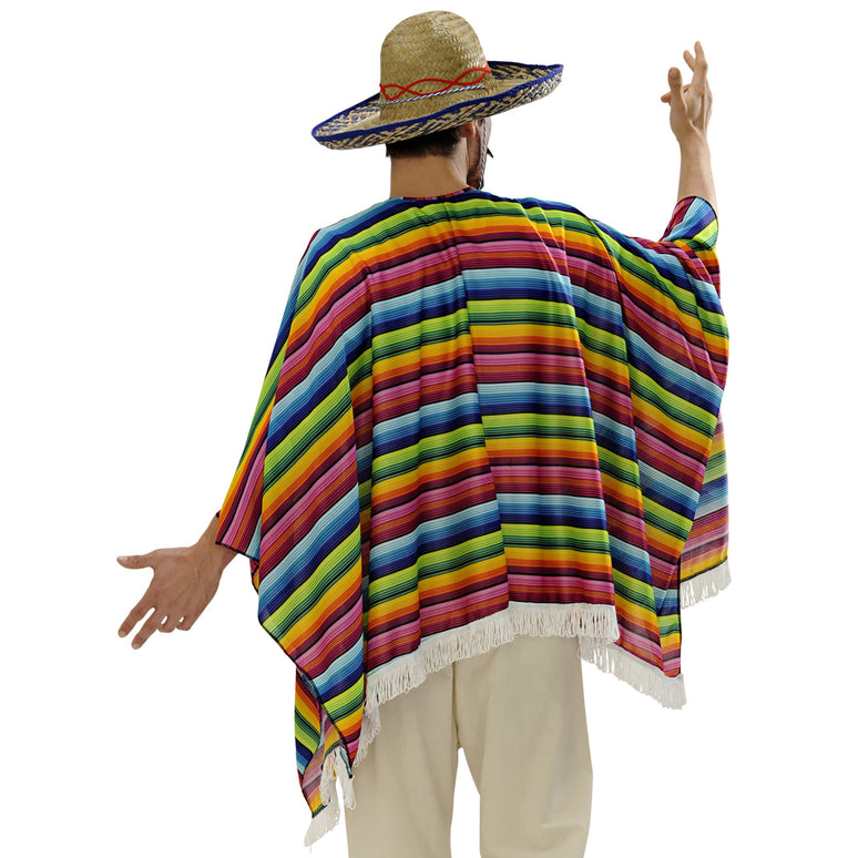 Mexicaanse poncho regenboog met sombrero