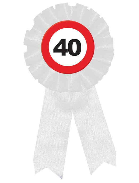 40e verjaardag party rozet verkeersbord