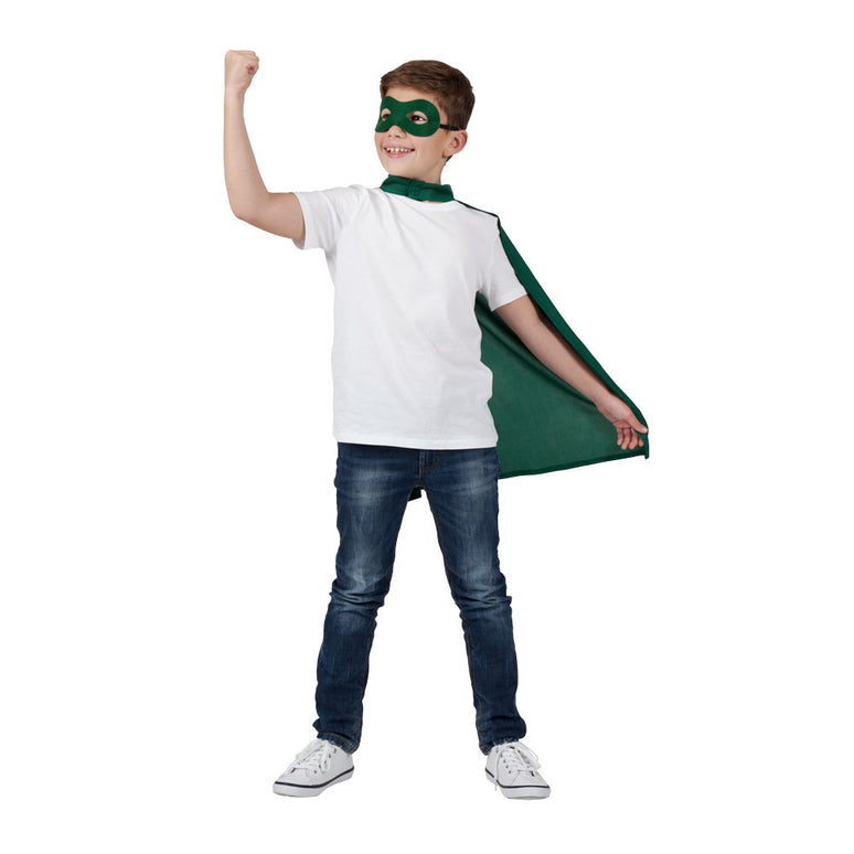 Groene Superhelden cape kind