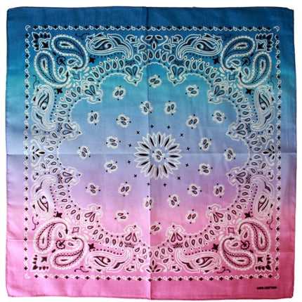 Bandana met kleurverloop roze/paars/blauw 56 x 56 cm