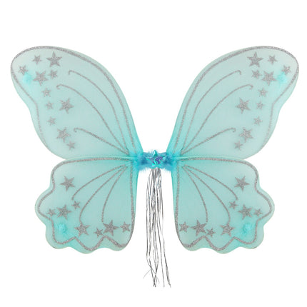 Vlindervleugels glitter blauw kinderen