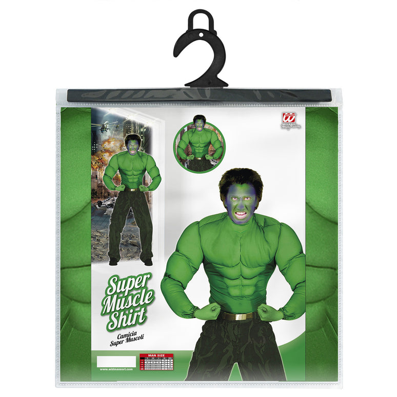 Gespierd shirt groen Hulk spierballen