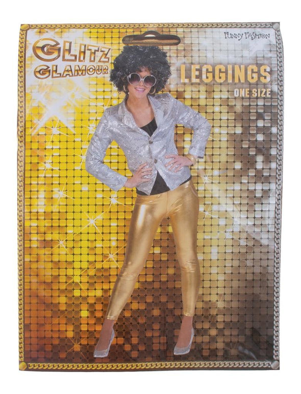 Gouden glanzende legging