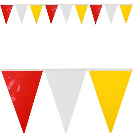 Mini vlaggenlijn rood/wit/geel 4 mtr