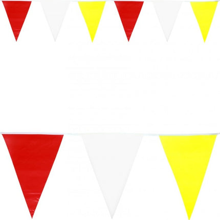 Vlaggenlijn  rood/wit/geel 10 meter
