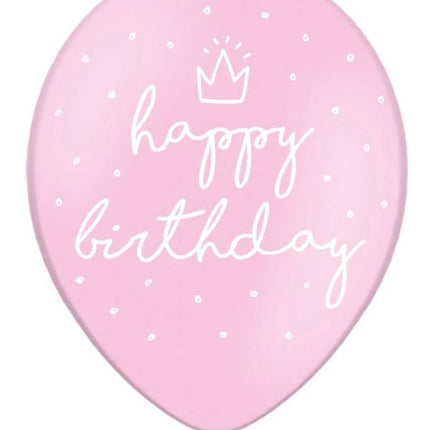 Ballonnen Happy Birthday roze 30 cm