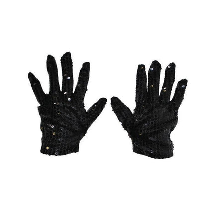 Zwarte glitter handschoenen met pailletten