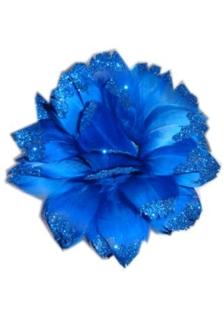 Blauwe bloem decoratie glitters