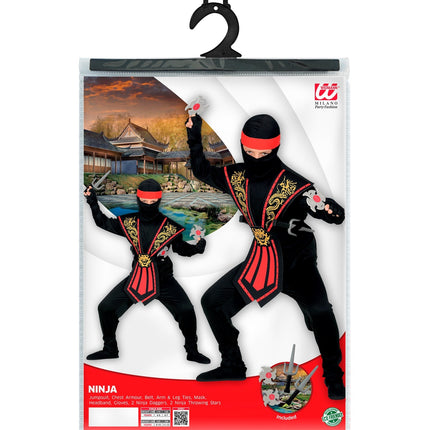 Ninja pak kinderen Kombat rood