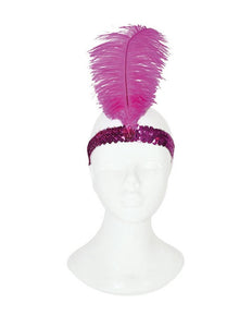 Funny Fashion Charleston hoofdband met veer roze