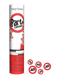 Funny Fashion Confetti shooter leeftijd 40 jaar verkeersborden