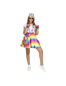 Funny Fashion Disco regenboog rok Rosy dames