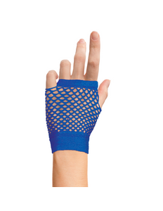 Funny Fashion Donkerblauwe visnet handschoenen kort model