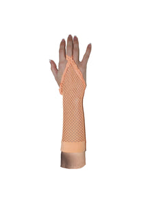 Funny Fashion Oranje vingerloze net handschoenen rond model