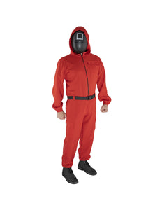 Funny Fashion Overall rood met Koreaans game masker unisex 160cm