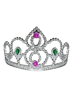 Funny Fashion Zilveren kroon met nep edelstenen