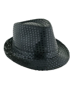 Funny Fashion Zwart glitterhoed met pailletten