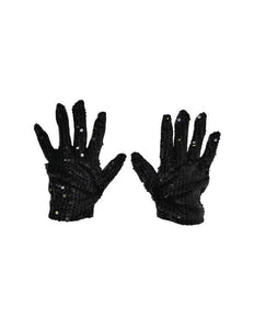 Funny Fashion Zwarte glitter handschoenen met pailletten