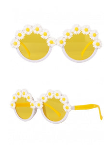 PartyXplosion Bril hippie witte bloemen