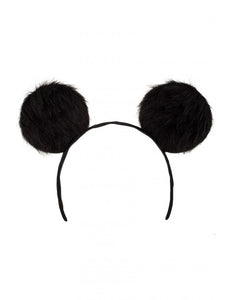 PartyXplosion Diadeem grote pluche oren zwart